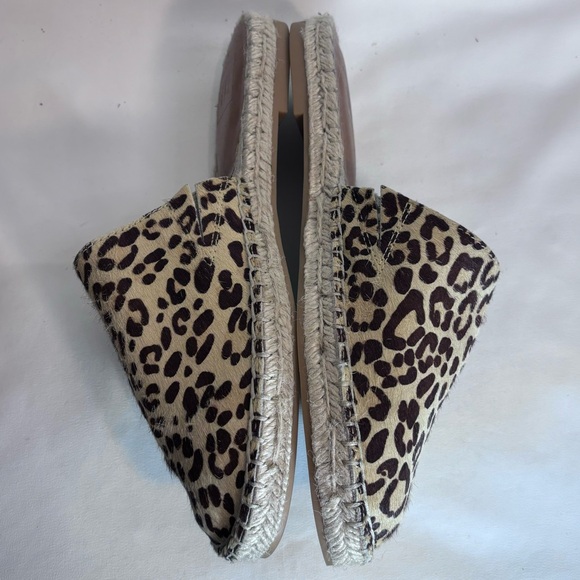 GAP Sz 9 Slides Leopard Print Espadrilles Slip On Slides Pony Hair Flats - Picture 6 of 9